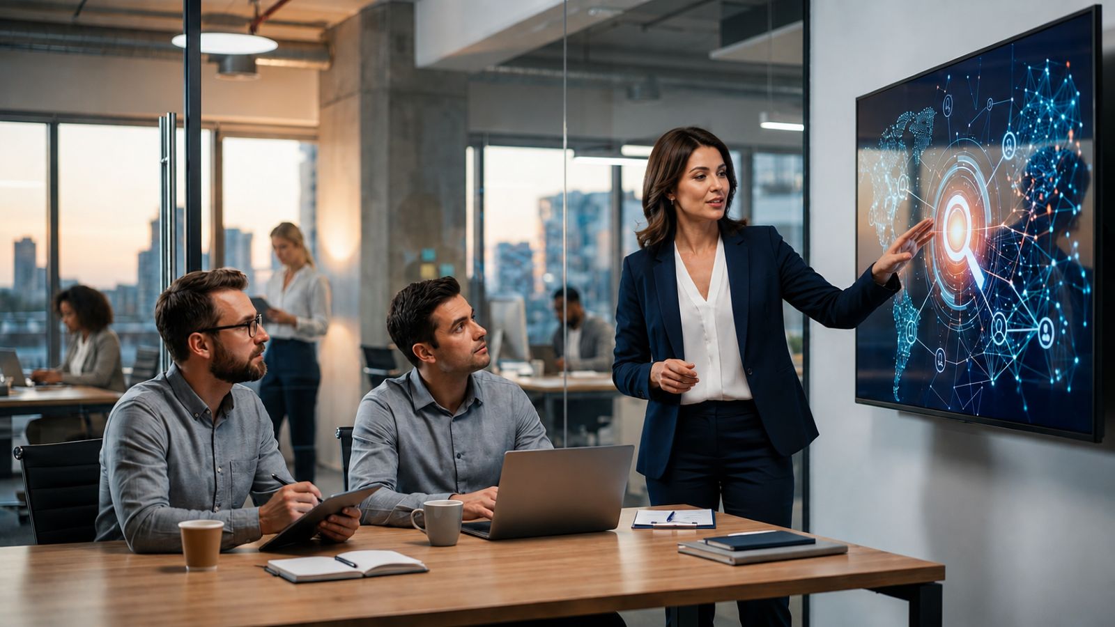 The Certified AI Visibility Professional is leading a discussion at an AI SEO Agency
