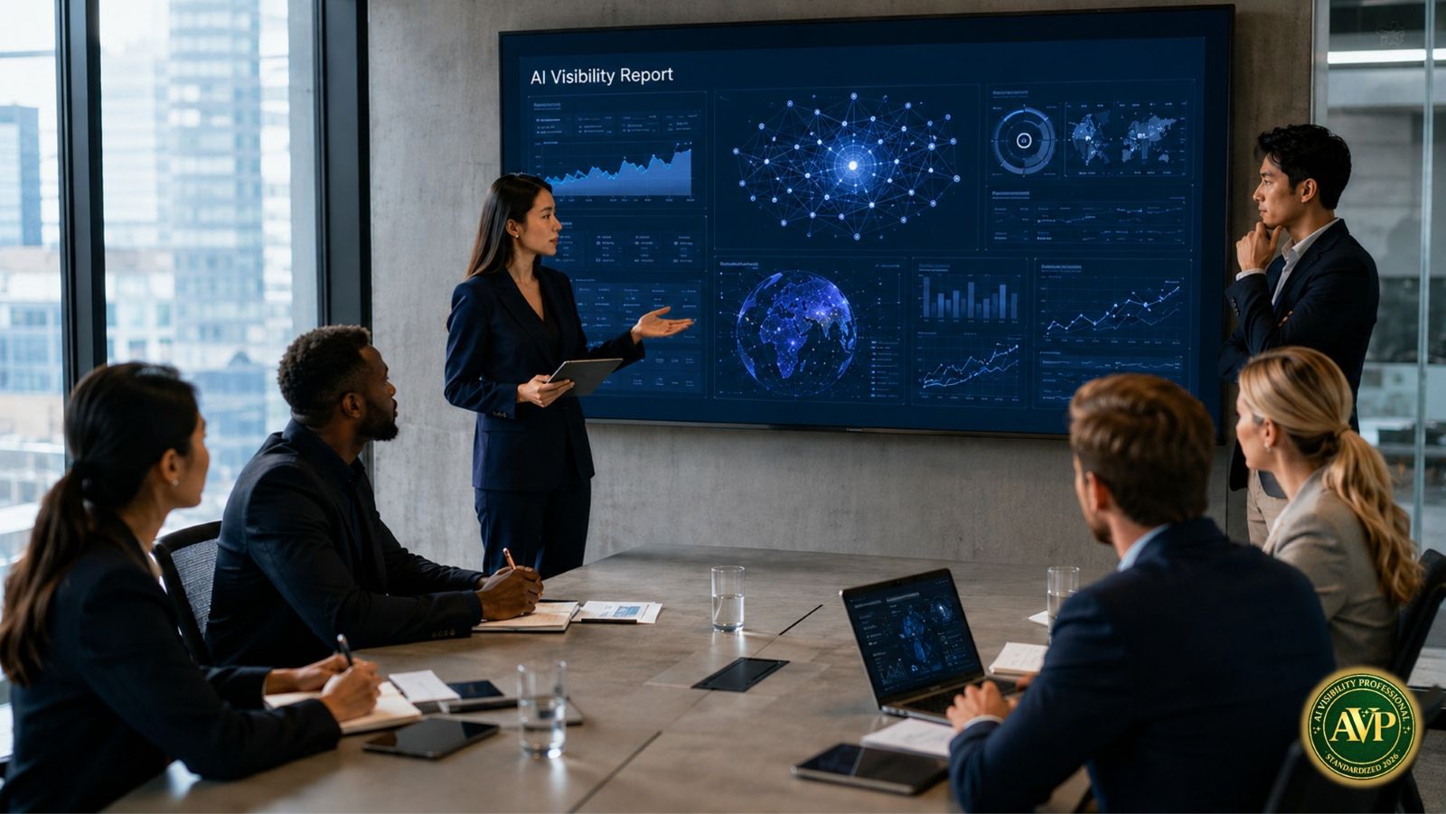 The Certified AI Visibility Professional is leading the AI Visibility Meeting