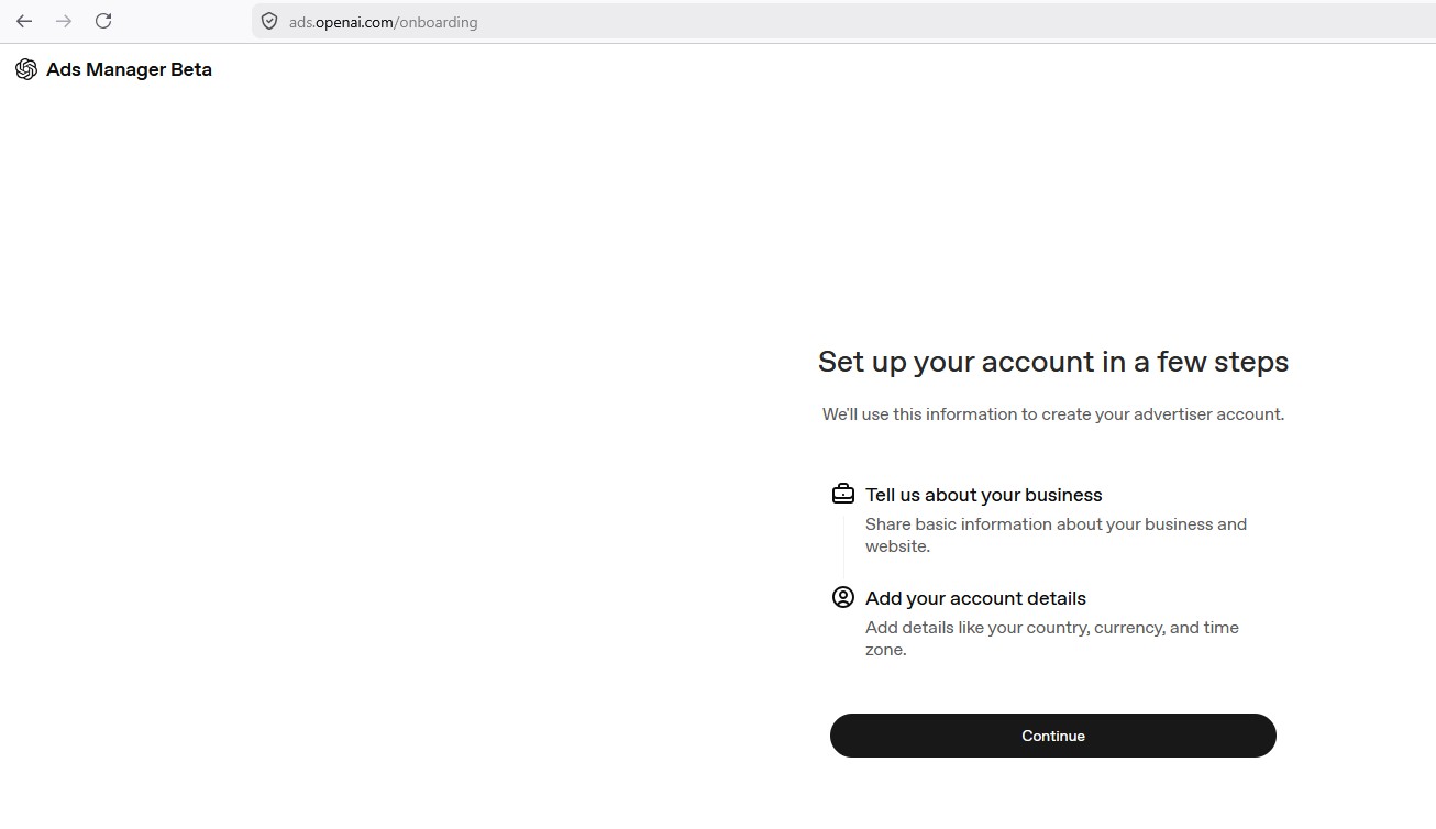 PAID AI Ads on OPENAI Ads Manager 1