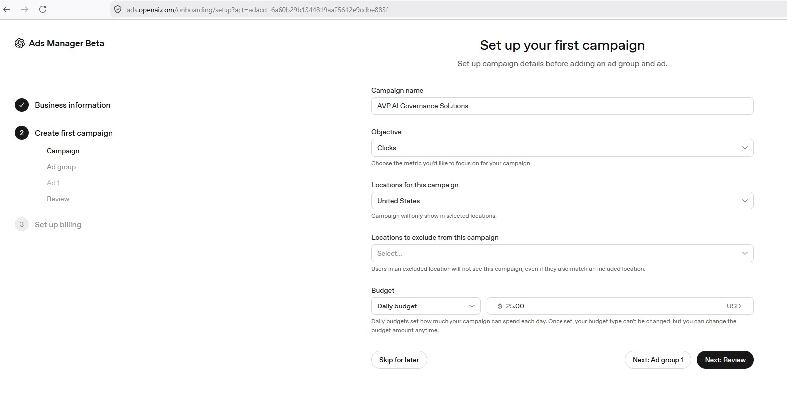 PAID AI Ads on OPENAI Ads Manager 4