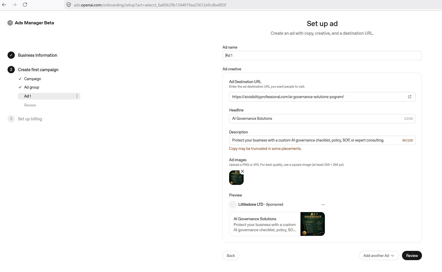 PAID AI Ads on OPENAI Ads Manager 6