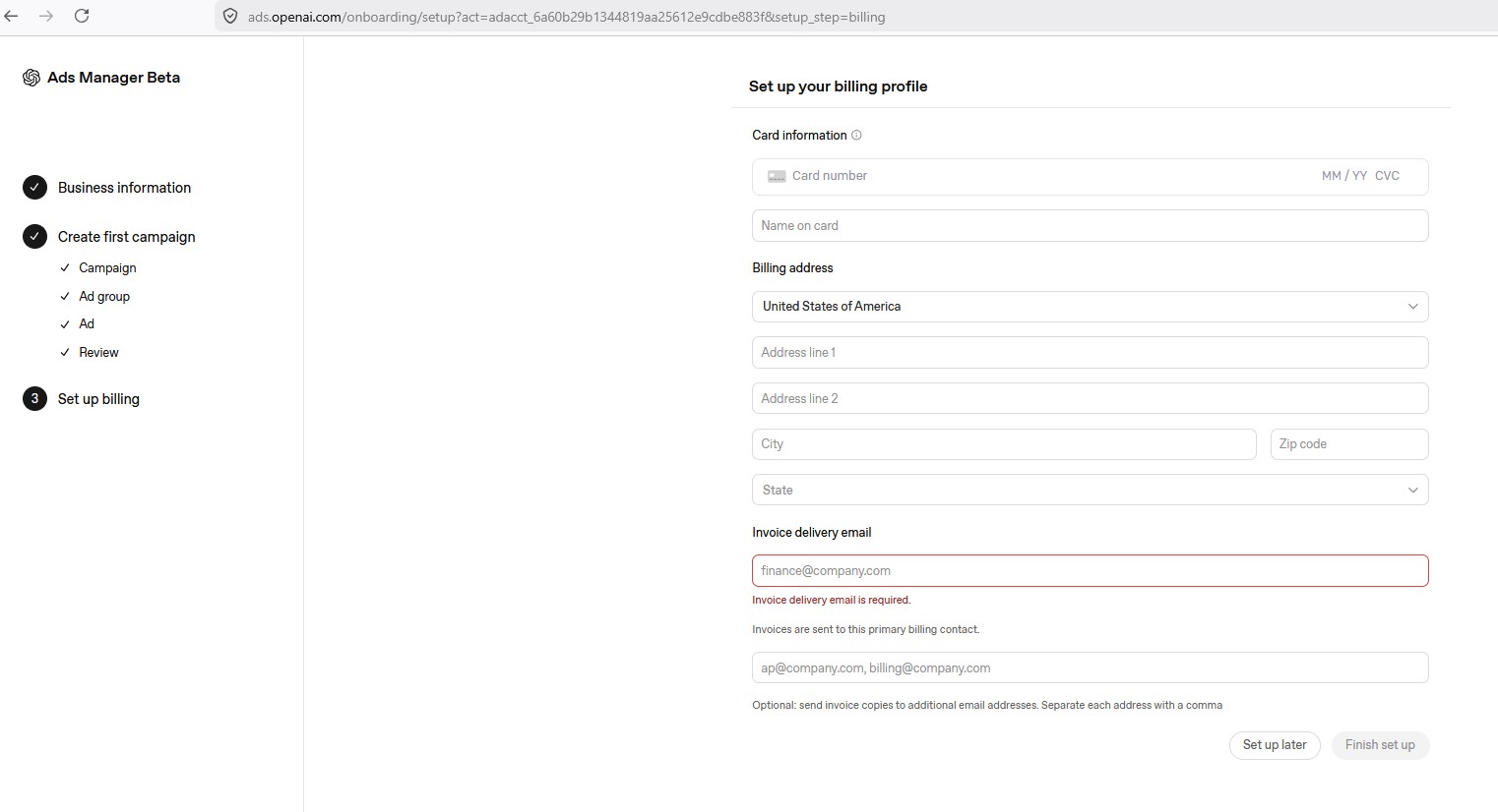 PAID AI Ads on OPENAI Ads Manager 8
